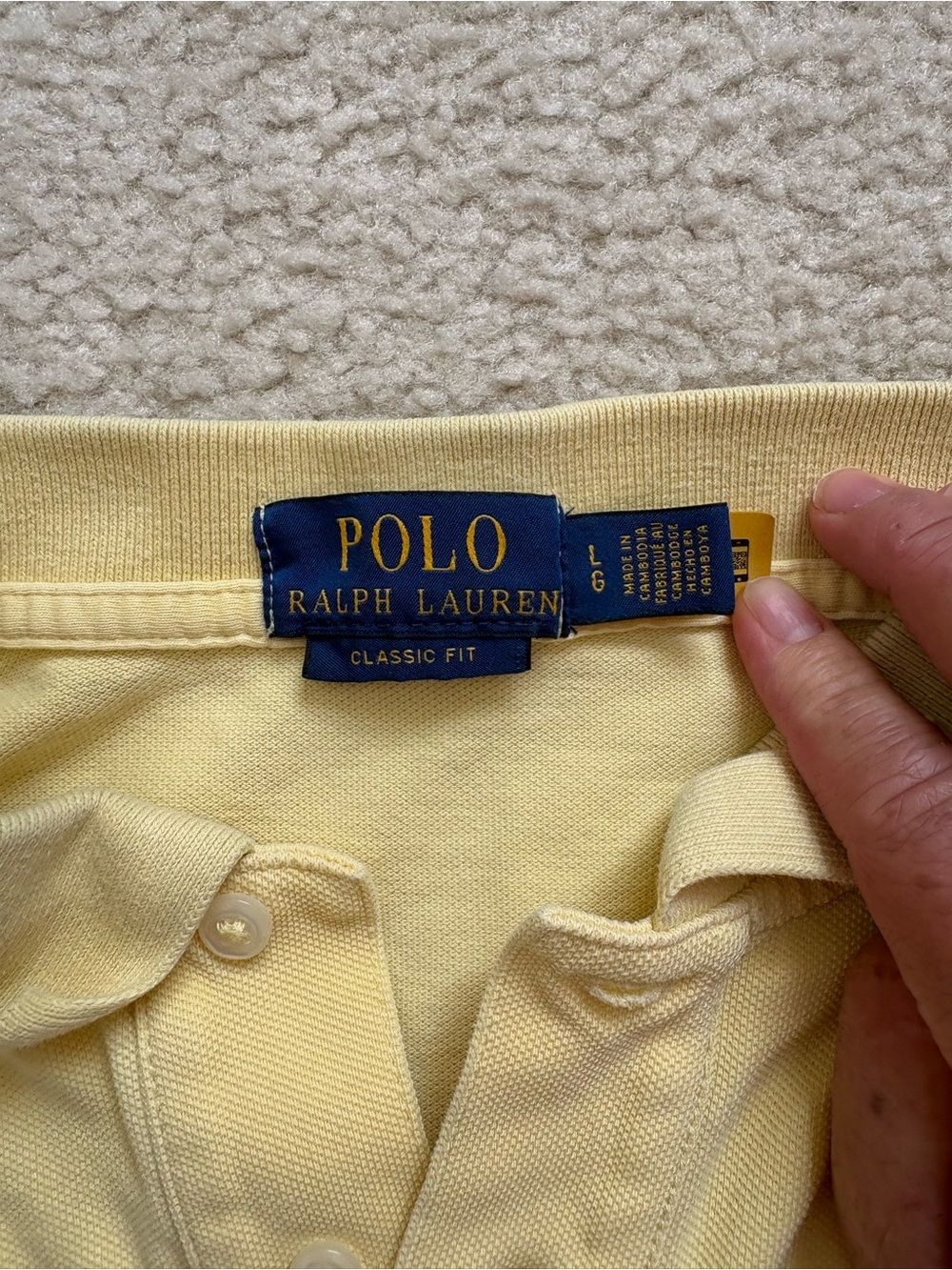 Polo Ralph Lauren yellow iconic classic mesh polo shirt sz L preppy old money - Picture 2 of 6